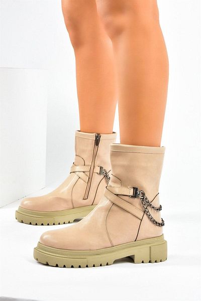 Fox Shoes Γυναικείες μπότες Tan Thick Sole Chain L996034509