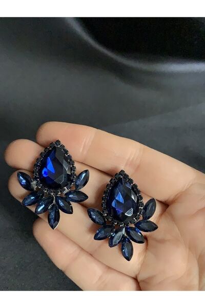 BEYOĞLU NİŞANTAŞI Evening Dress Stoned Wedding Engagement Henna Earrings