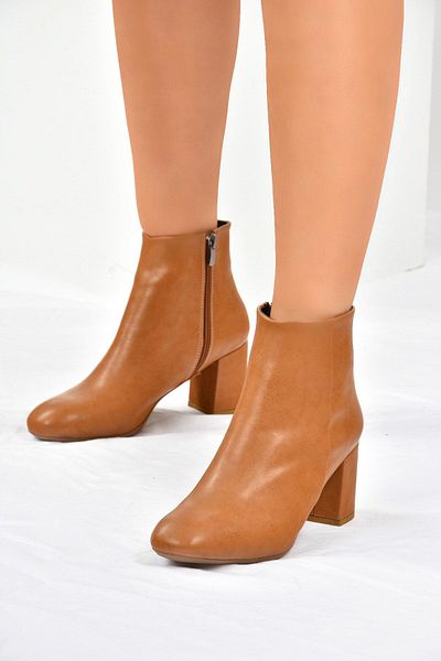 Fox Shoes Γυναικείες μπότες με μαύρισμα χοντρό τακούνι L820011509