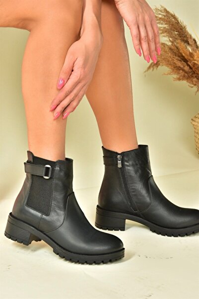 Fox Shoes Черни дамски боти от естествена кожа N555053803