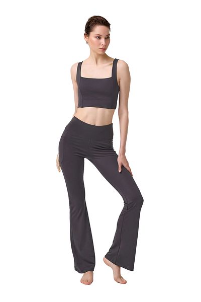 Cottonhill High Waist Smoked Spanish Leg Leggings - Double Pocket Women