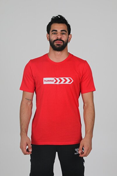 hummel Armin Pro Red Cotton Crew Neck T-Shirt