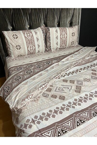 Brillant Home طقم غطاء لحاف مزدوج بني ثلاثي