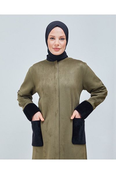 Limante Παλτό Nubuck με μανίκια και λεπτομέρεια από γούνα τσέπης