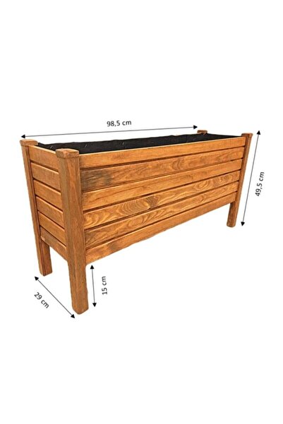 AKSYWOOD Ahşap Saksı Dış Mekan Çiçeklik Dekoratif Saksı Büyük Boy