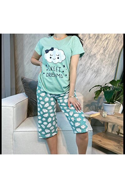 skycott Svetlozeleni oblak Sa deznom Ženske pidžame Pamučni džersej - kratki ...