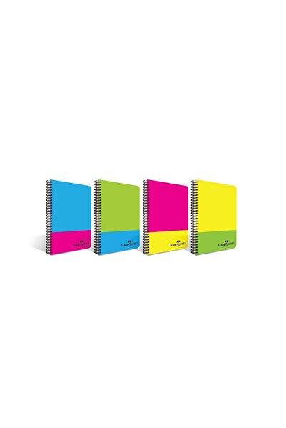 Faber Castell Pp Cover Neon 120 Sheets A4 Ruled Notebook Set of 4