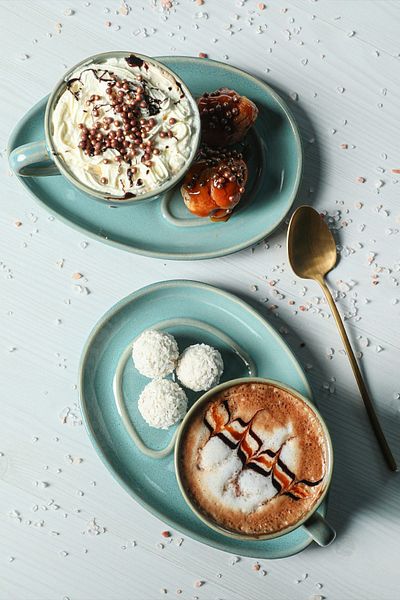 Keramika Reactive Artistic Turquoise Drip Tea Σετ παρουσίασης 4 τεμαχίων για 2 άτομα
