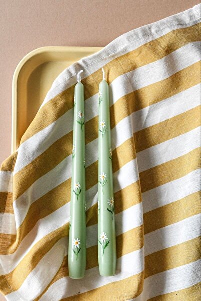 NYMPHİS Şamdan Mumu Papatya Desenli Tekli-1 Adet