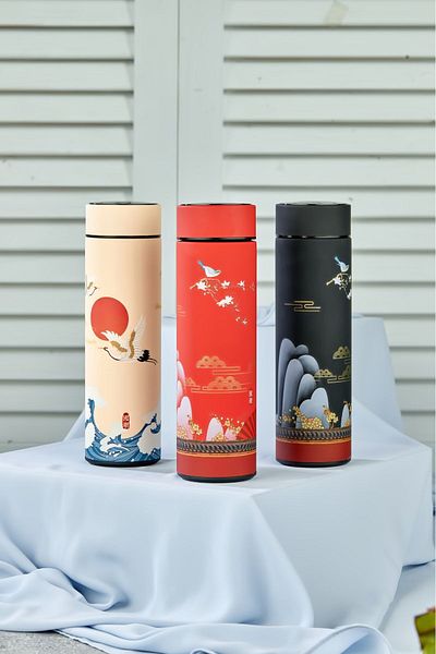 Porsima 1408-2 Stainless Steel LED Thermos - Temperature Display, 500 ml Capacity