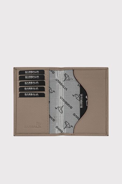Garbalia Θήκη Passport Unisex Beige - Γνήσιο δέρμα, με θήκη για κάρτα