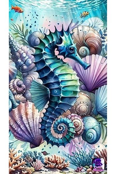 MARCEL SANAT Marcel Art - 39x70cm Seahorse Diamond Mosaic Painting M-20176807M