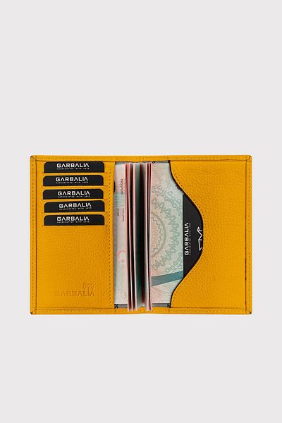 Garbalia Κίτρινη θήκη Unisex Passport - Γνήσιο δέρμα, με θήκη για κάρτα