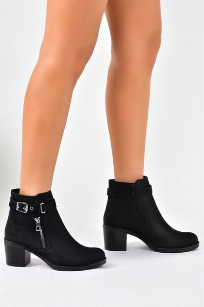 Fox Shoes Siyah Kalın Topuklu Kadın Bot L674161509
