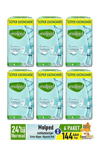 Molped Extra Hygienic Pads 24 Pack Normal x 6 Pack