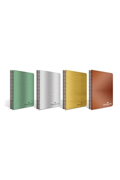 Faber Castell غطاء PP معدني 100 ورقة A4 دفتر ملاحظات مسطر مجموعة من 4