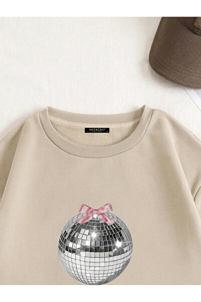 Mad&Calf Γυναικείο φούτερ με στάμπα Mirror Ball - Σχέδιο Fleece