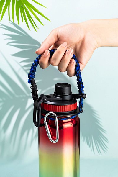 Porsima 1395-3 Stainless Steel Leak Proof Double Layer Tea Coffee Thermos with Carrying Strap 700 ml