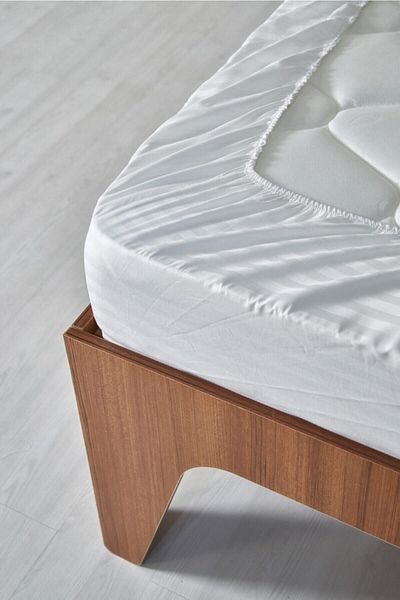 Otello Striped Satin Elastic Fitted Bed Sheet Double 84 Wire 150x200x22 cm