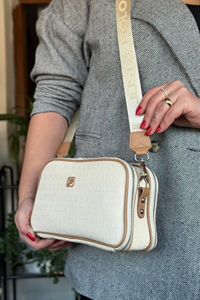 Just Polo حقيبة كتف نسائية من الجلد النباتي الفاخر متعددة الأقسام 4023