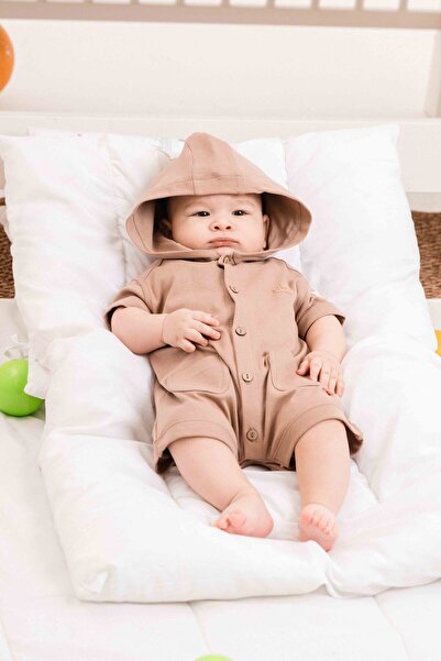 Minimus طقم رومبير للأطفال حديثي الولادة للجنسين - قطن عضوي، غطاء للرأس، أكما...