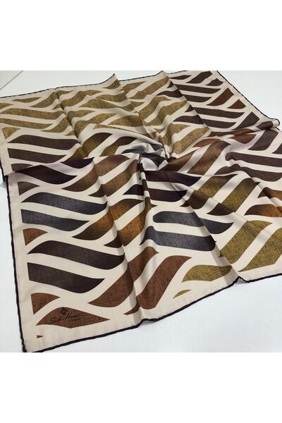 SİLKHOMEE سيلكهوم وشاح بتصميم مُزخرف من البوليستر 30041-06