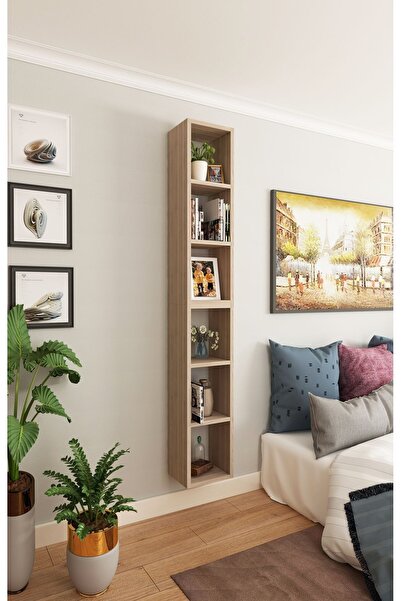 Dekormer Design Kitaplık Dikey Duvar Rafı İkili Birleşik Mobilya Takım Cordoba