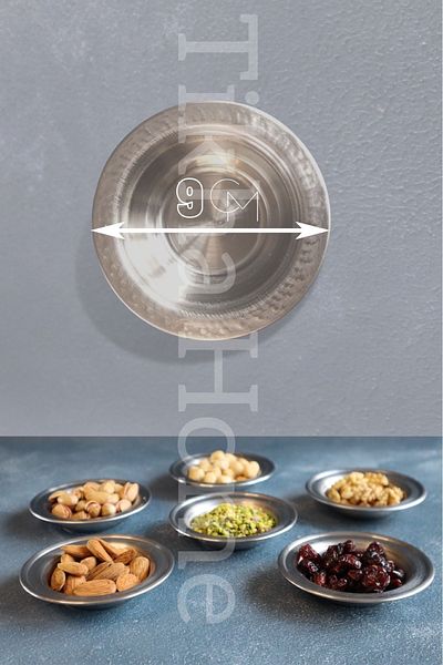 TİKHA HOME Stainless Steel Forged Patterned Turkish Delight Holder, Frame Holder Set of 6