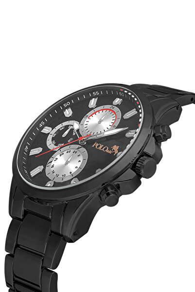 Polo Air Erkek Kol Saati Metal Kordon Kemer Cüzdan Kartlık Çakmak Set Kombin Siyah Set Pl-0834e1