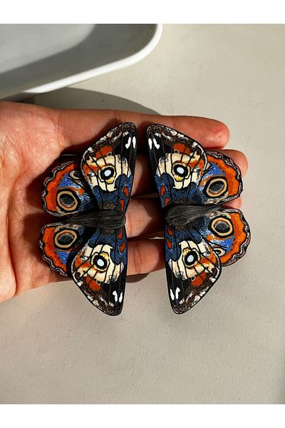 Gizy Store Special Design Blue Big Butterfly Earrings - Handmade