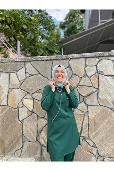 haceryılmaz YEŞİL Soft licralı 110 cm tesettür hastane forması