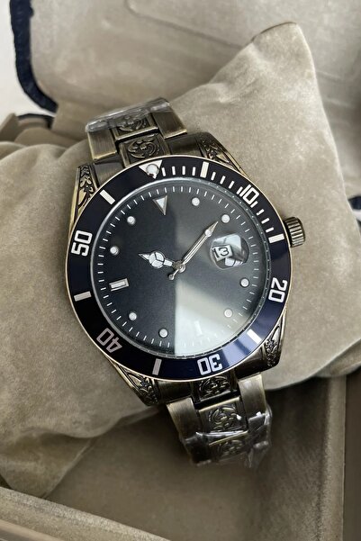 ÇENÇEN Motifli Lüx Rlx Takvimli Erkek Kol Saati Işlemeli Desenli Eskitme Model