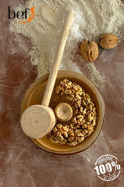 BEFGROUP 100% Natural Handcrafted Wooden Walnut Hazelnut Cracker with Shell Crack Mallet