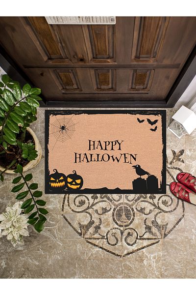 Viadela Happy Halloween - Door with Pumpkin Figure, Mat 45x65