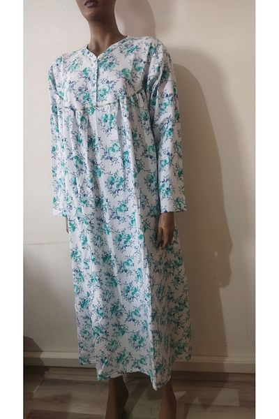 Flamingo ثوب نوم شتوي طويل مطبوع عليه زهور مع فستان من الداخل