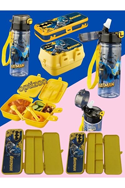 OPTİZON Optizon Lisanslı Batman 3'lü Beslenme Seti - Sızdırmaz Suluk-4 Bölmel...