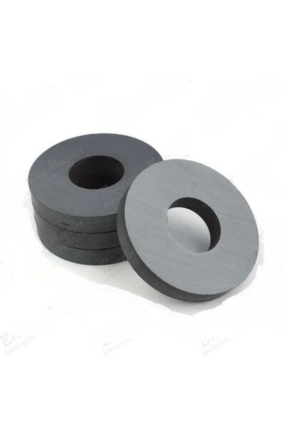 AYMAGNET 4 Adet 70mm X D32mm X 10mm Ferrit Kömür Seramik Halka Mıknatıs