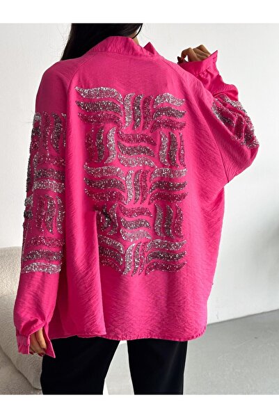 Neomod Cămașă Kimono Brodat Paiete Paiete