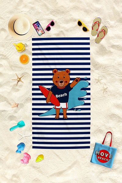 MoveBeach Παιδική πετσέτα θαλάσσης με σχέδια, πετσέτα μπάνιου
