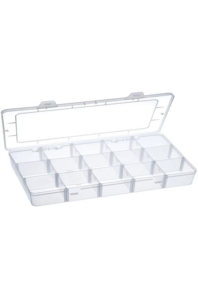 hodbehod 15 Compartments Adjustable Necklace Ring Jewelry Box Organizer Organizer Plastic Box