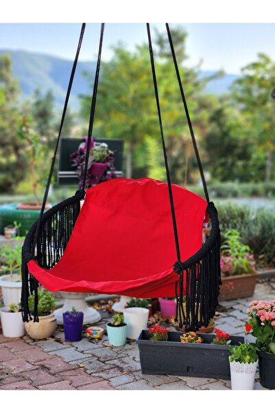 AslanButik Makrome Salıncak Kırmızı Nano Teknoloji Kumaş