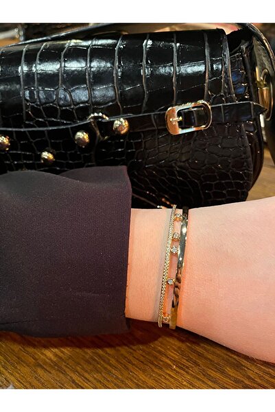 Asteria Jewelry Mess Model Rose Gold Çelik Kelepçe Bileklik