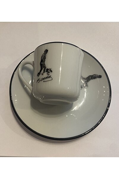 ATATÜRK KOCATEPE FİNCAN TAKIMI 6 LI PORLAND PORSELİNİNDEN MAMUL WEST GLASS