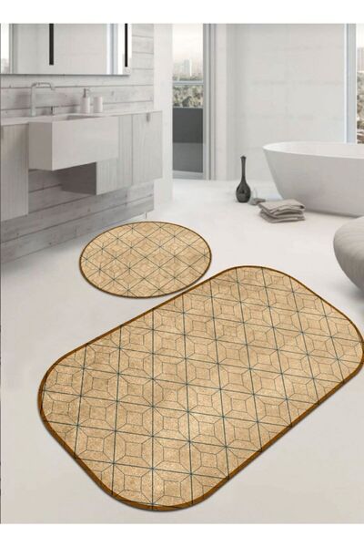 Ardizayn طقم سجادة حمام ومرحاض مكون من قطعتين من Namütenahi - قاعدة مضادة للا...