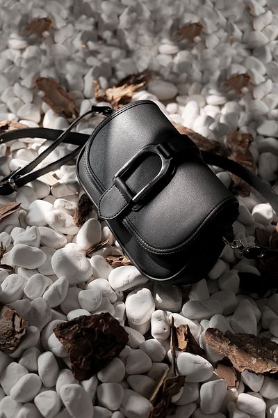 Rimense Black Women's Bag - Buckle, Adjustable Strap and Lining
