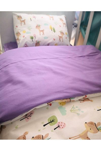 Bebek Özel Karaca Purple - Set de lenjerie de pat pentru copii, 100% bumbac, pentru adolescenți