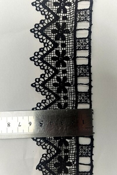 DUAYEN Güpür Dantel Siyah Üçgen Dantel 1 Metre