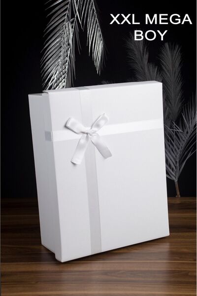 ADENZ Hediye Kutusu Beyaz Bohça Nişan Çeyiz Söz Düğün XXL Boyut