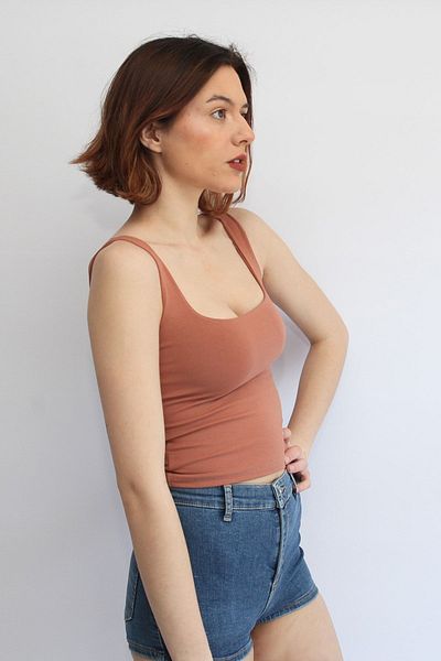 Rosse Butik Дамски къс топ с презрамки и цип