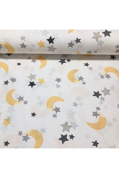 Bebek Özel ملاءة جاهزة للأطفال والرضع مصنوعة من القطن بنسبة 100% من Yellow Crescent Star - 100x160